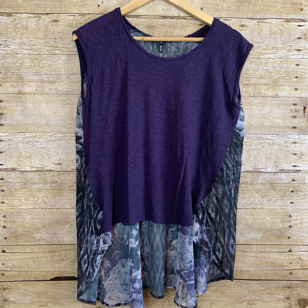 Kiind of Sheer back High Low Crop Tank Oversize Boxy Small